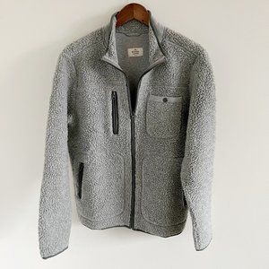 Marine Layer Tim Sherpa Teddy Jacket M Gray